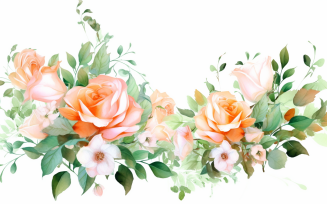 Watercolor Flowers Bouquets, illustration background 524