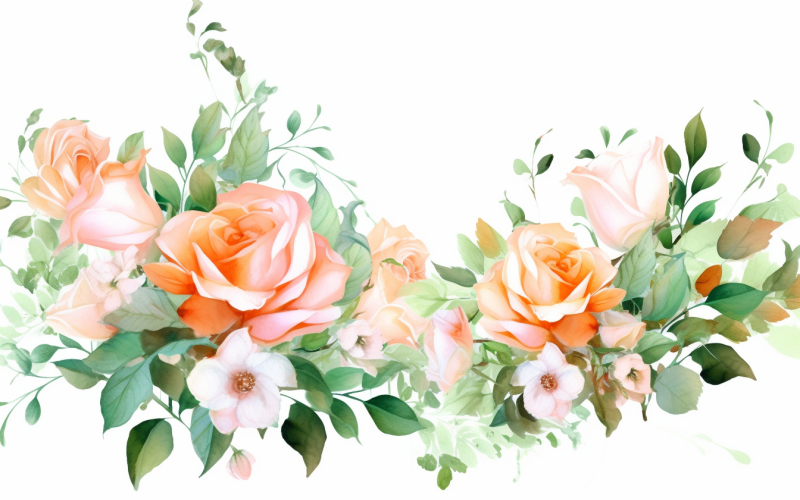 Watercolor Flowers Bouquets, illustration background 524 Illustration
