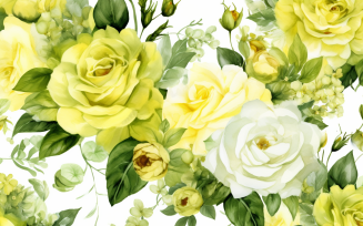Watercolor Flowers Bouquets, illustration background 575