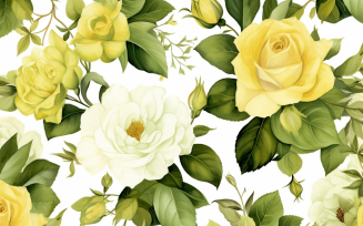 Watercolor Flowers Bouquets, illustration background 578