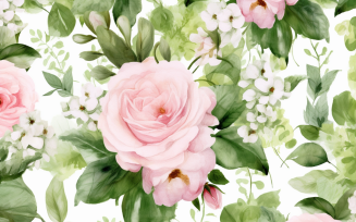 Watercolor Flowers Bouquets, illustration background 583