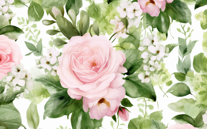 Watercolor Flowers Bouquets, illustration background 583 Illustration