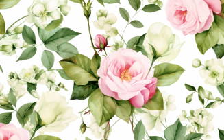 Watercolor Flowers Bouquets, illustration background 585
