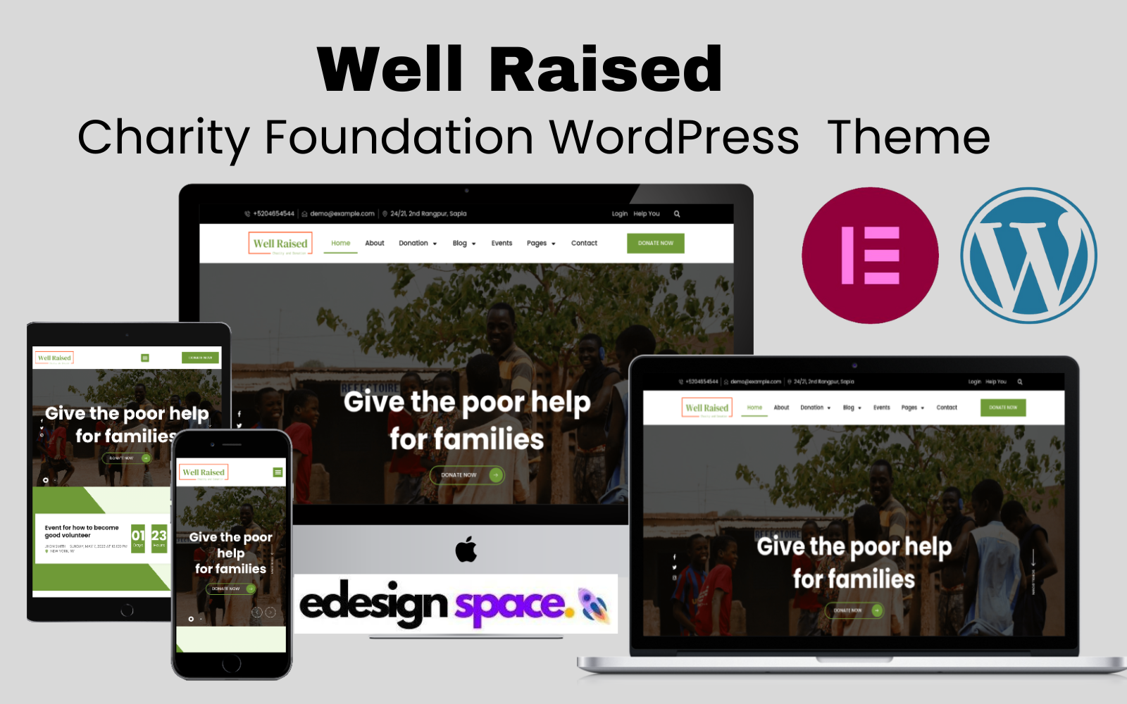 Well Raised  - Charity Foundation and Donation WordPress  Theme