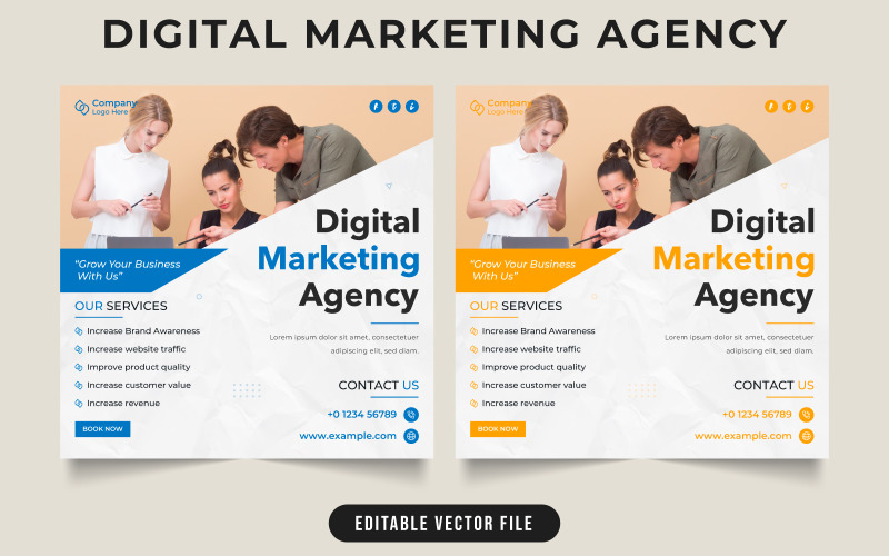 Business promotional web banner and poster Social Media