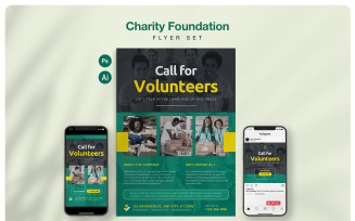 Charity and Volunteer Flyer Set
