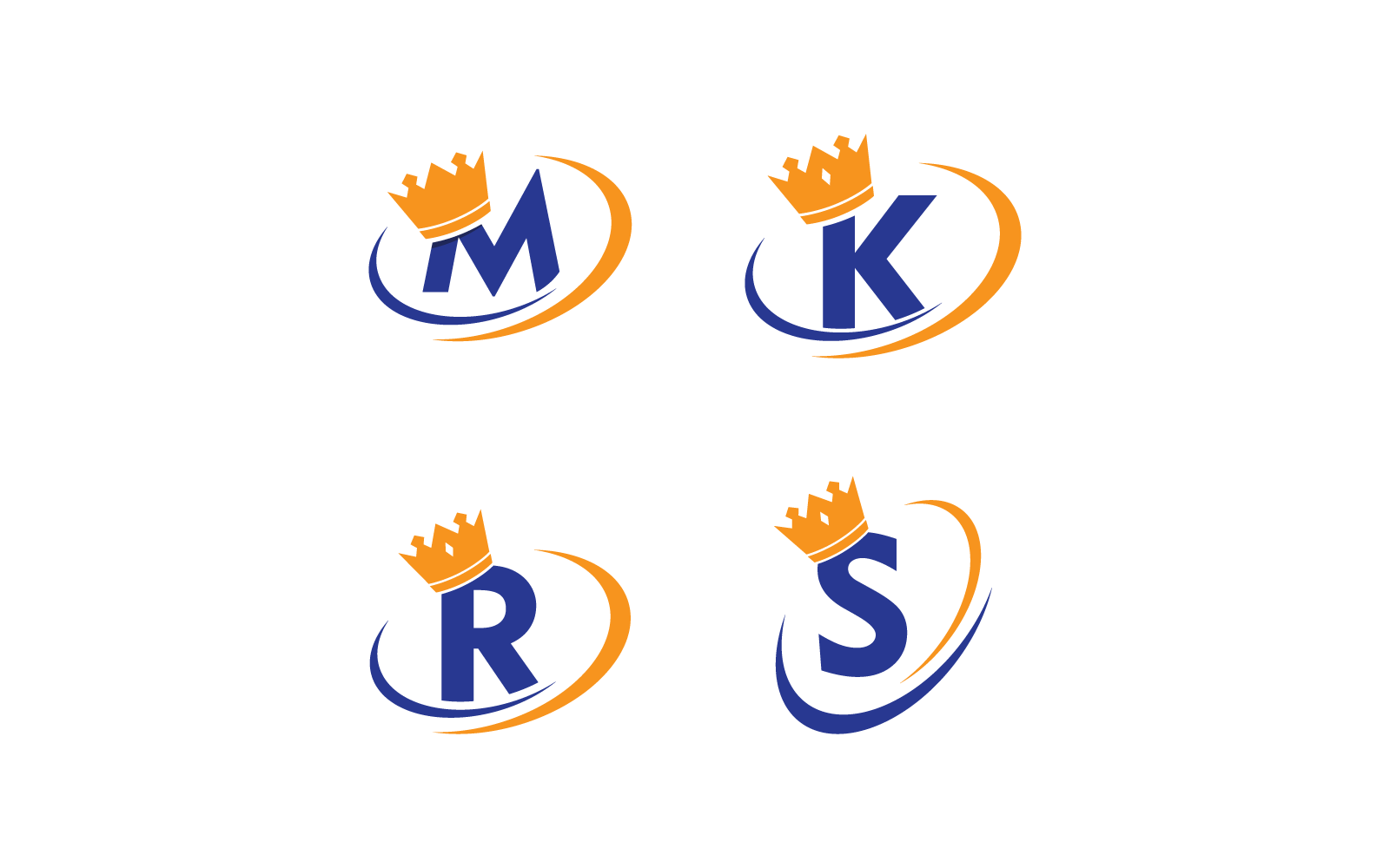 Corona con diseño de vector de plantilla de logotipo de ilustración de letra inicial