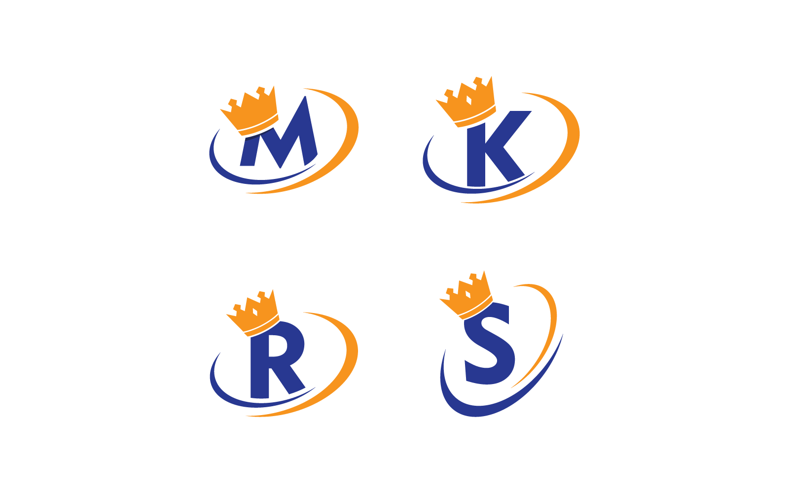 Crown with initial letter illustration logo template vector design Logo Template