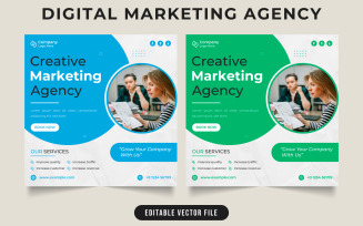 Digital marketing business promotional template vector