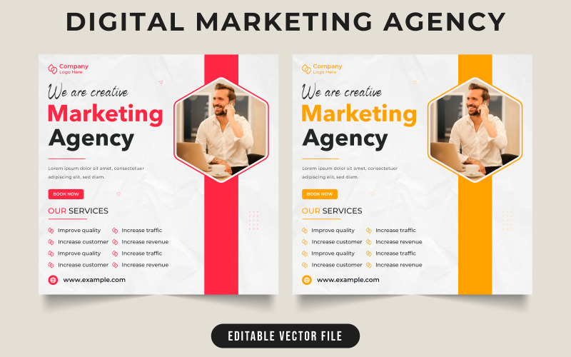 Digital marketing web banner design Social Media