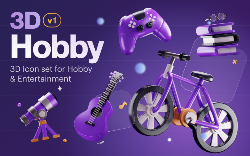 Entertainy - Hobby And Entertainment 3D Icon Set Model