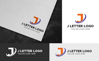 J Symbol Letter Logo Template