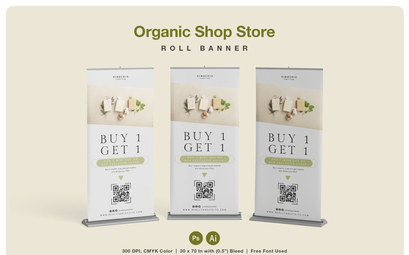 Natural Store Roll Up Banner Corporate Identity