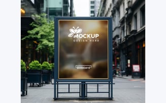 Outdoor billboard poster in city psd, billboard mockup display outdoor