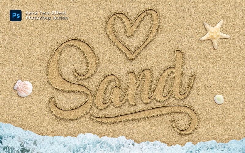 Sand Effect Photoshop Action Illustration