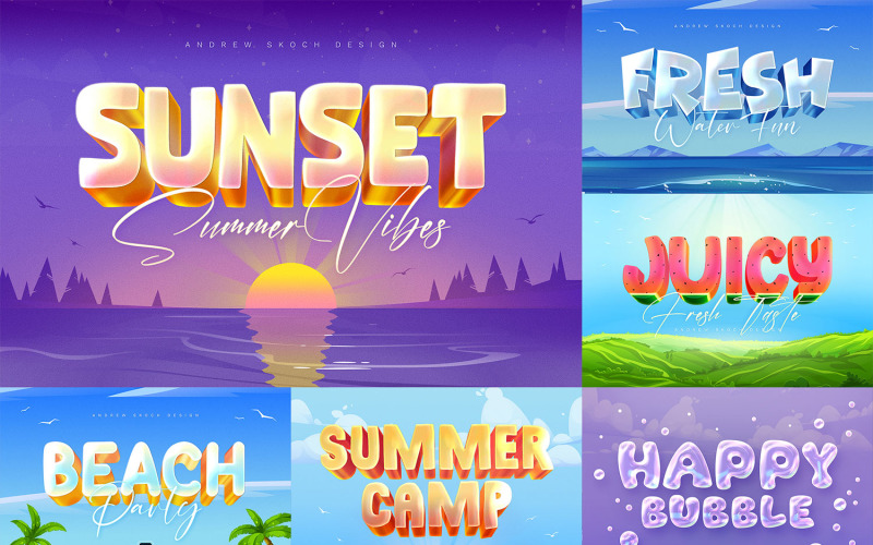 Summer Text Effect - Photoshop Templates Illustration