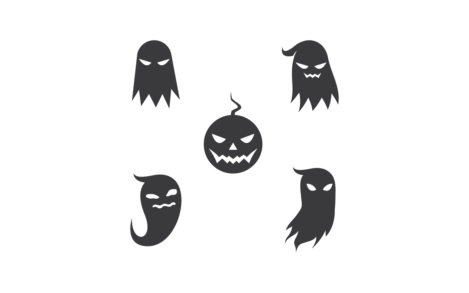 Black Ghost ilustration vector icon template design Logo Template