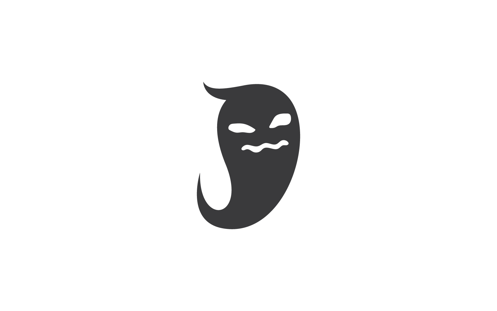Black Ghost ilustration vector template design Logo Template