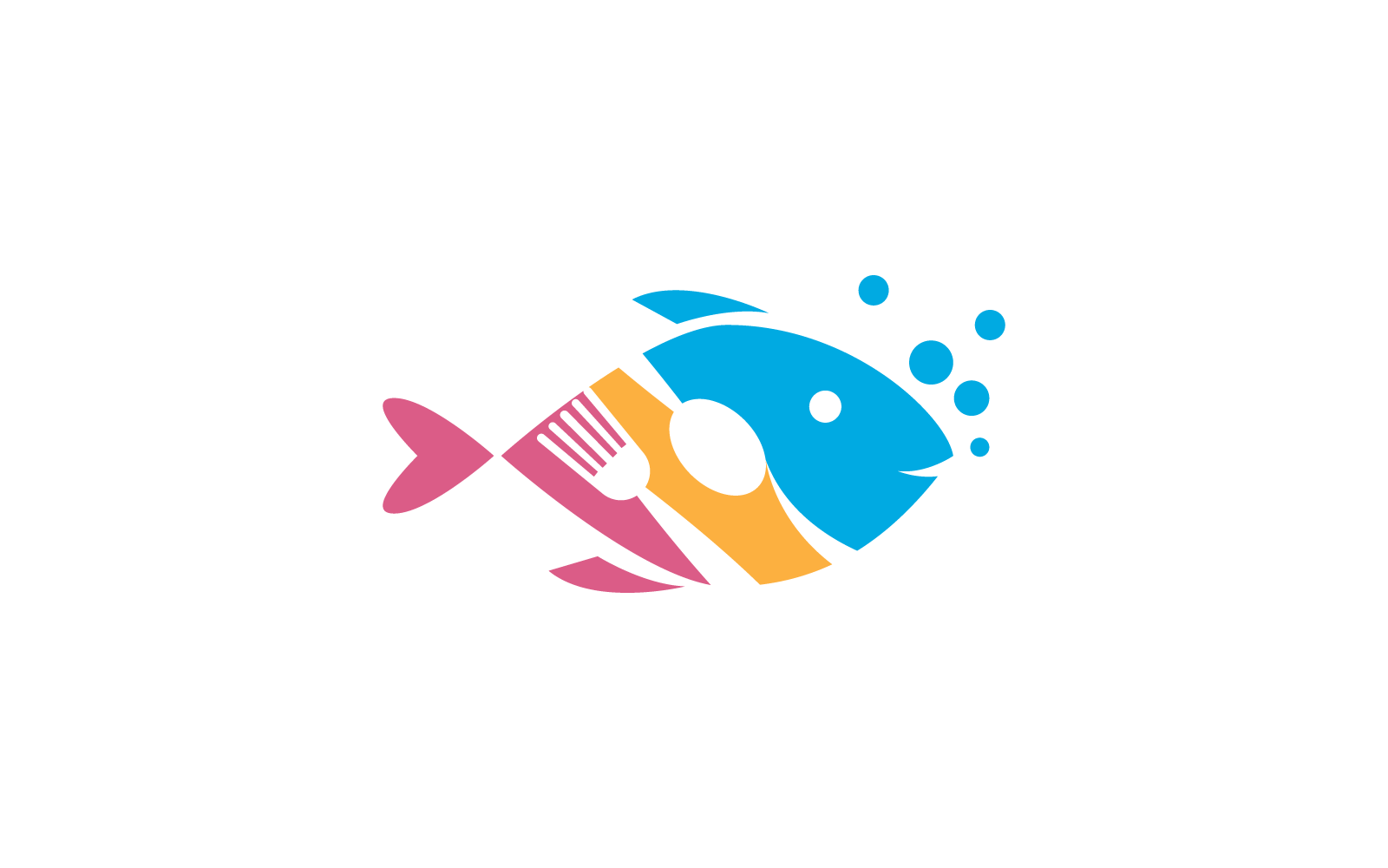 Garfo de frutos do mar e logotipo de colher ícone vetor design plano