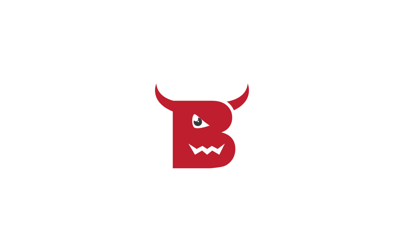 Lettre initiale B avec création vectorielle du logo de la corne du diable