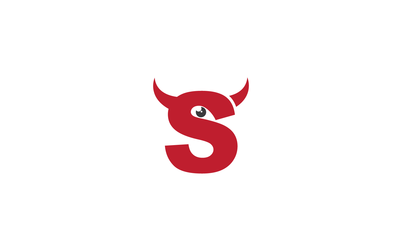Lettre initiale S avec création vectorielle du logo de la corne du diable
