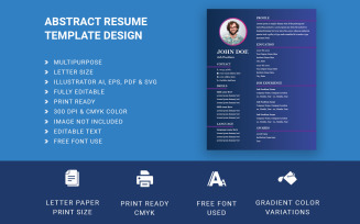Minimal Abstract Free Resume Template Design