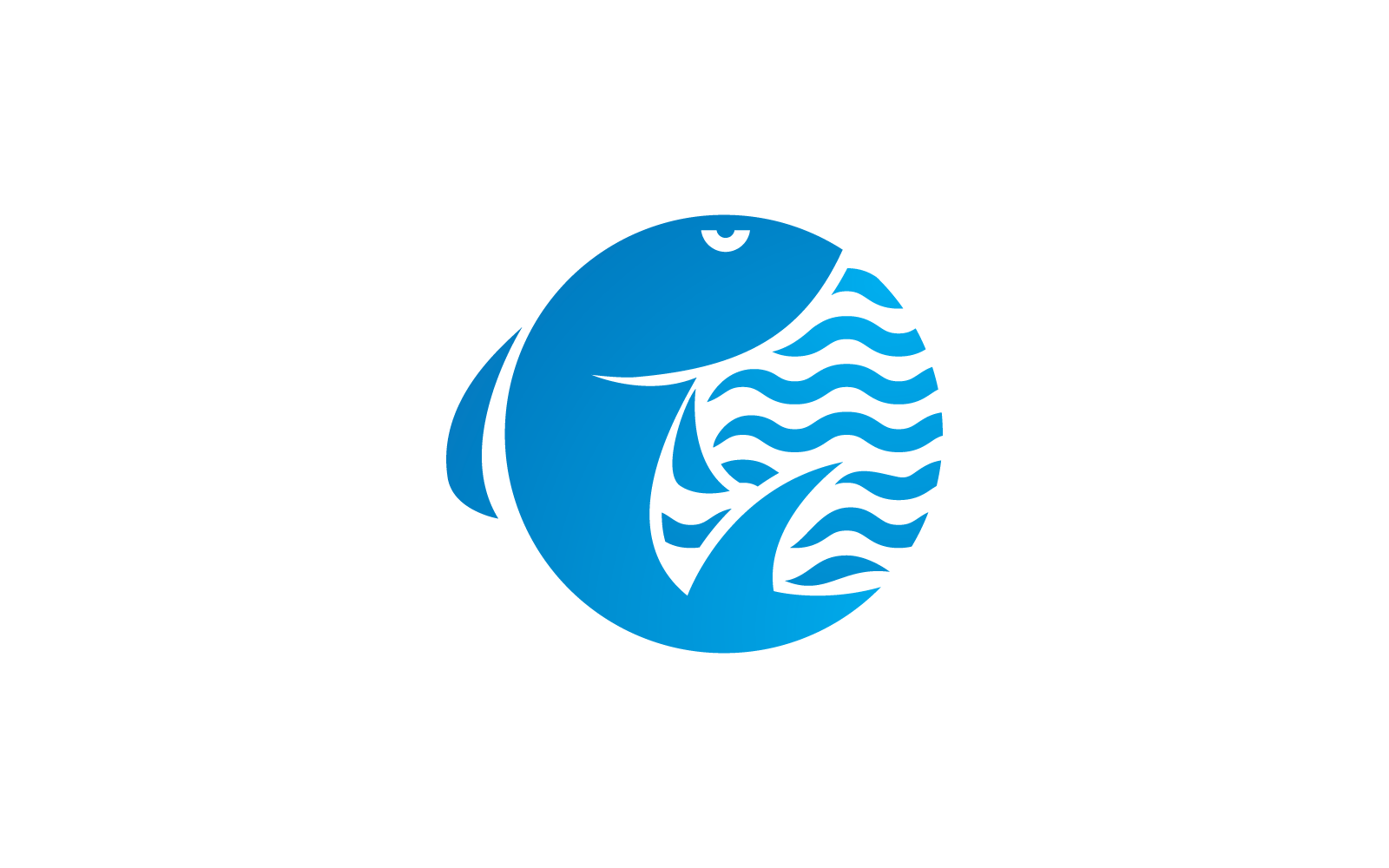 Modelo de design de vetor de ícone de logotipo de ilustração de peixe