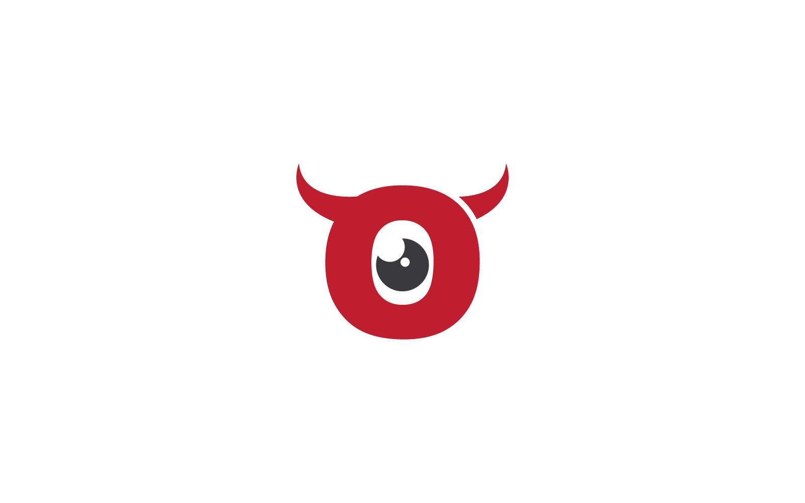 O lettre initiale avec création vectorielle du logo de la corne du diable