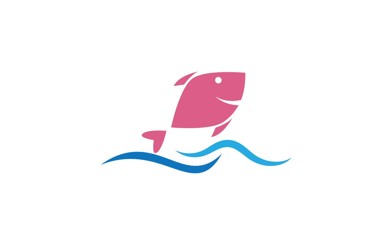 Шаблон векторного логотипа с рыбной иллюстрацией