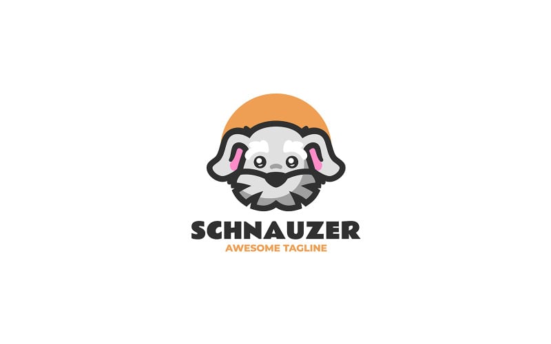 Schnauzer Mascot Cartoon Logo Logo Template