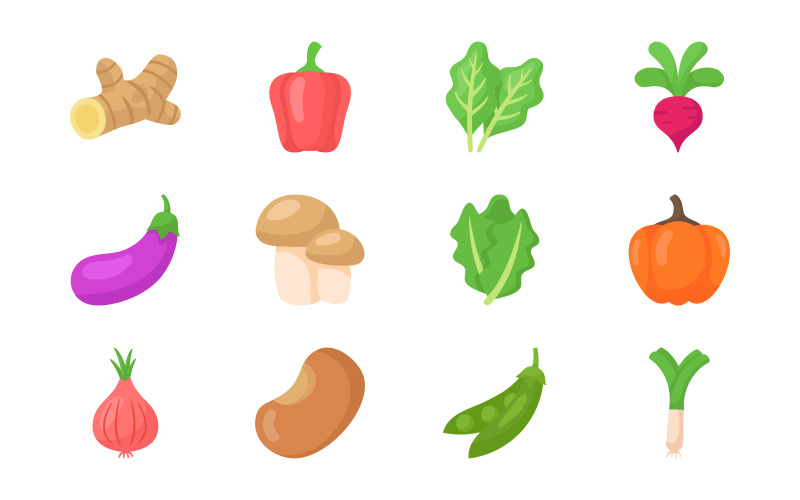Vegetable Isolated Objects Vector Graphic