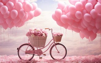 Cycle with Pink Balloon Decorated for Valentine day 02