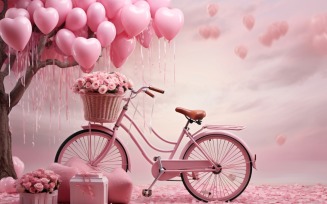 Cycle with Pink Balloon Decorated for Valentine day 06