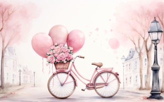 Cycle with Pink Balloon Decorated for Valentine day 16
