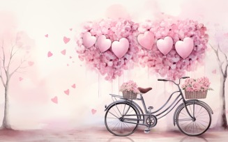 Cycle with Pink Balloon Decorated for Valentine day 17