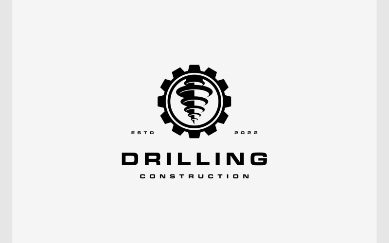 Drill Drilling Gear Cog Machine Logo Logo Template