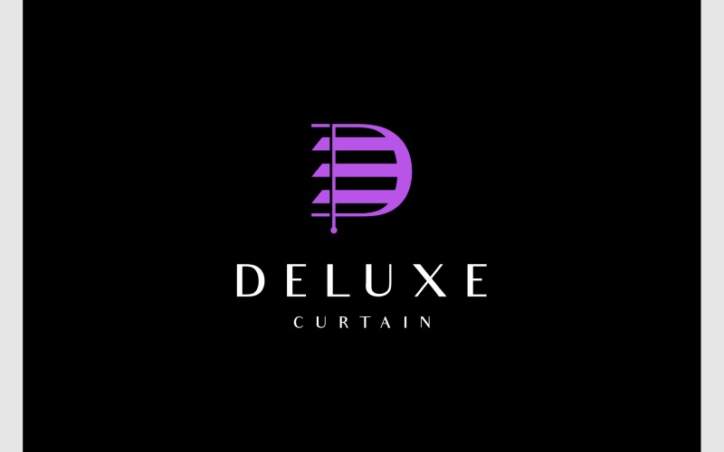 Letter D Curtain Drape Window Logo Logo Template
