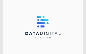 Letter D Data Digital Technology Logo