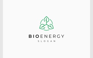 Bio Energy Leaf Turbine Eco Logo