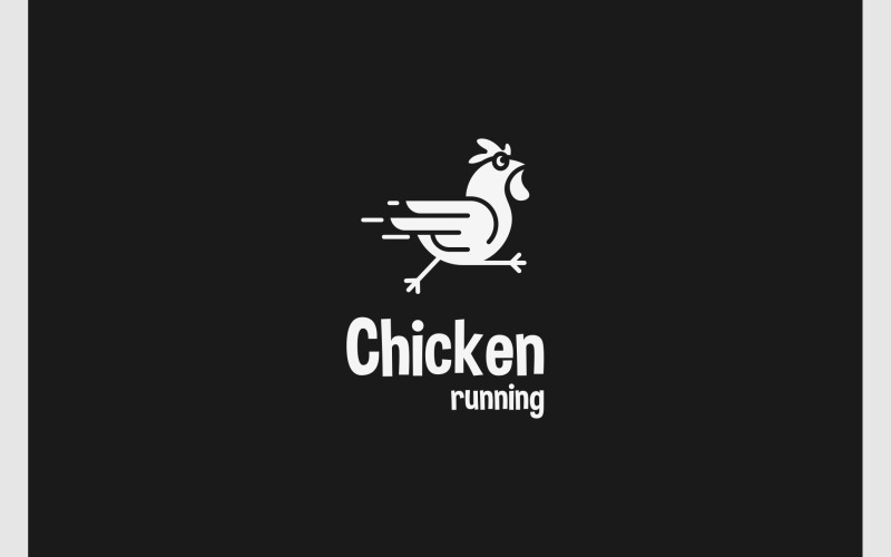Chicken Run Rooster Running Logo Logo Template