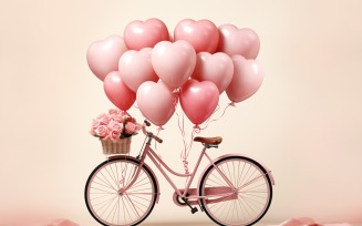 Cycle with Pink Balloon Decorated for Valentine day 29