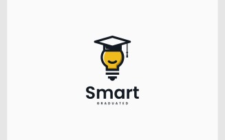 Education Study Cap Graduation Light Bulb Creative Logo
