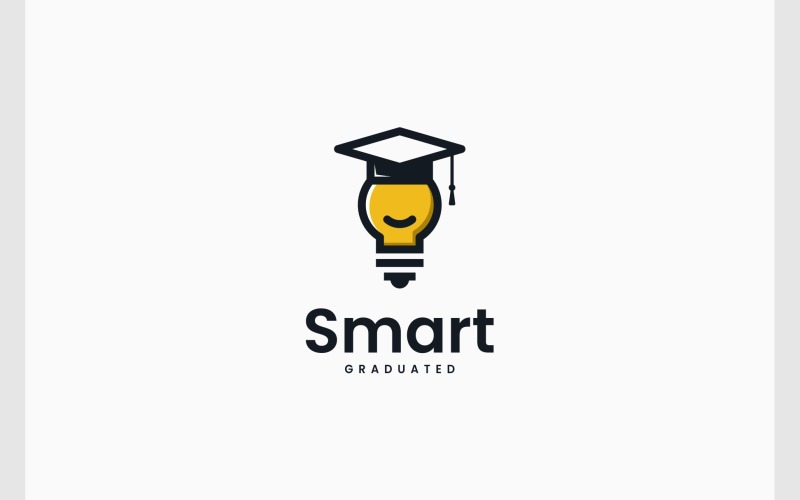 Education Study Cap Graduation Light Bulb Creative Logo Logo Template