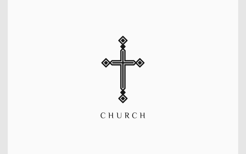 Faith Church Cross Christ Logo Logo Template