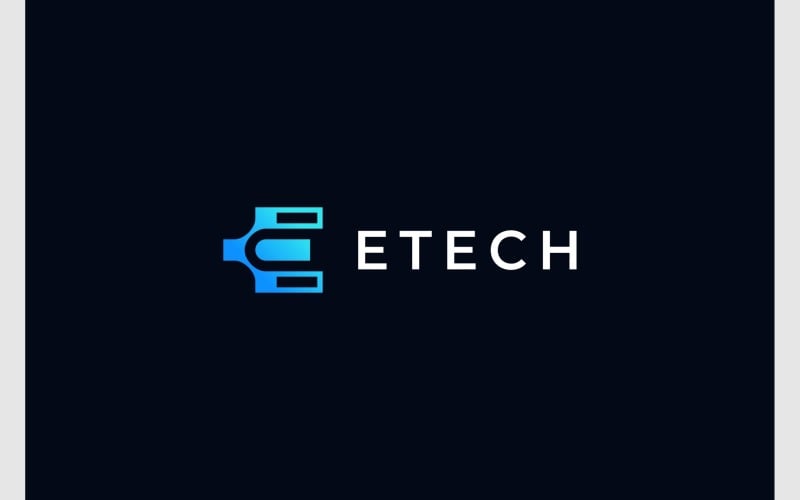 Letter E Connection Technology Logo Logo Template