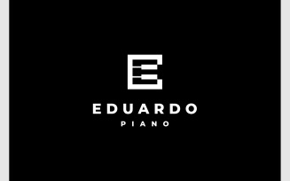 Letter E Piano Musical Simple Logo
