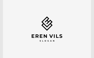 Letter EV VE Simple Monogram Logo