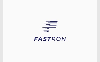 Letter F Fast Speed Motion Logo
