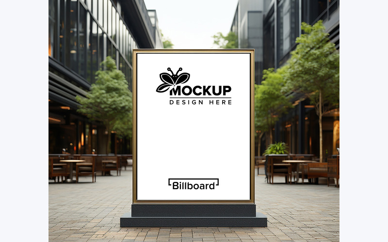 Outdoor billboard poster in city psd Product Mockup