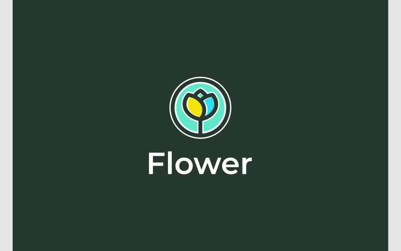 Tulip Flower Floral Simple Logo Logo Template